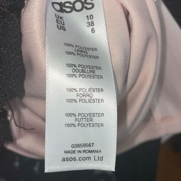 ASOS floral lace halter bodycon midi pencil black dress w/ high neckline size 6 - Picture 10 of 16